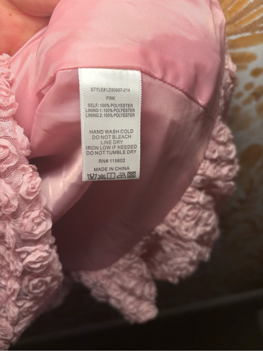NWT All In Favor Pink Rosette Textured Mini Dress | Coquette Feminine Party - Picture 5 of 7